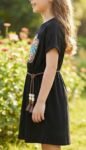 Boho Tshirt Dress Black Front