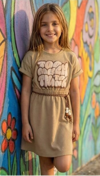 Boho T-Shirt Dress – Earthy Camel