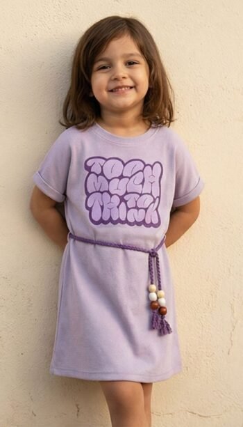 Boho T-Shirt Dress in Lavender