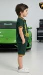 Green Colour Polo T-Shirt & Shorts Front