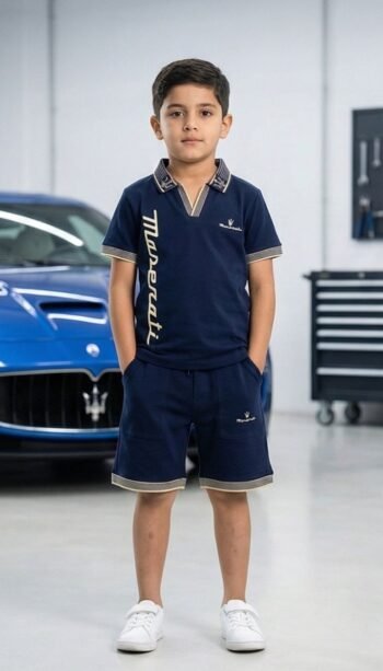 "Supercar Series" Premium Polo & Shorts Set in Navy
