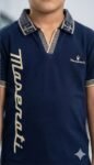 Navy Colour Polo T-Shirt & Shorts Front