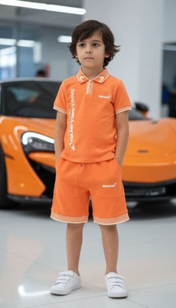 "Supercar Series" Premium Polo & Shorts Set in Orange
