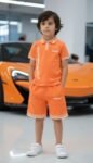 "Supercar Series" Premium Polo & Shorts Set in Orange