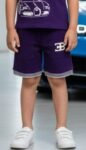 Purple Colour Polo T-Shirt & Shorts Front