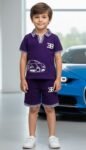 "Supercar Series" Premium Polo & Shorts Set in Purple