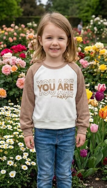 The "Cozy" Textured Raglan T-Shirt – Beige
