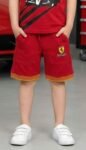 Red Colour Polo T-Shirt & Shorts Front