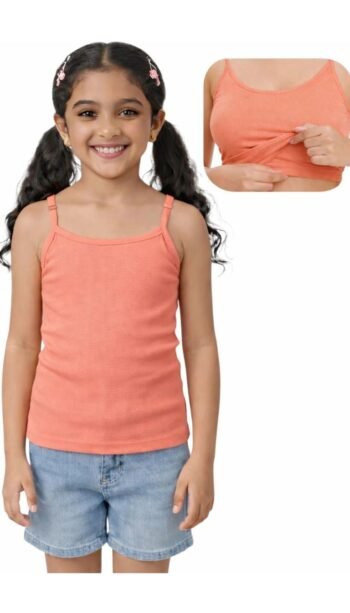 Lightly Padded Cotton Spandex Camisole for Girls